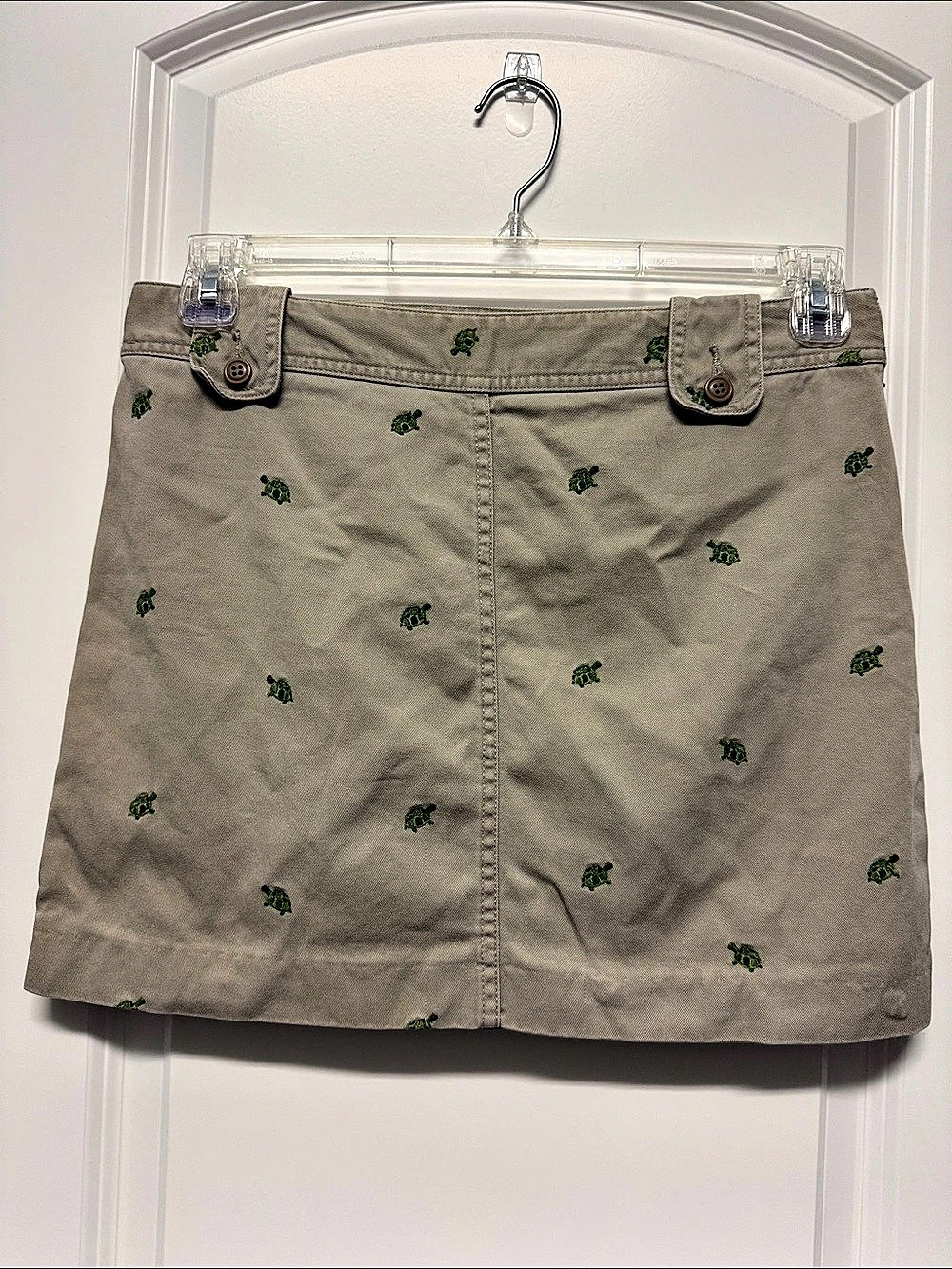 J.Crew Chinos Embroidered Turtle Mini Skirt Size 6